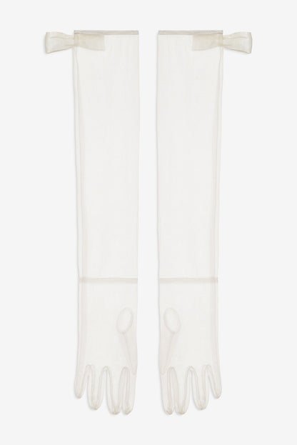 Pearly Bow Mini Dress White - For Love & Lemons