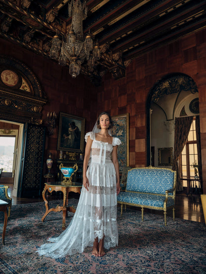 Annabelle Lace Gown Cream - For Love & Lemons