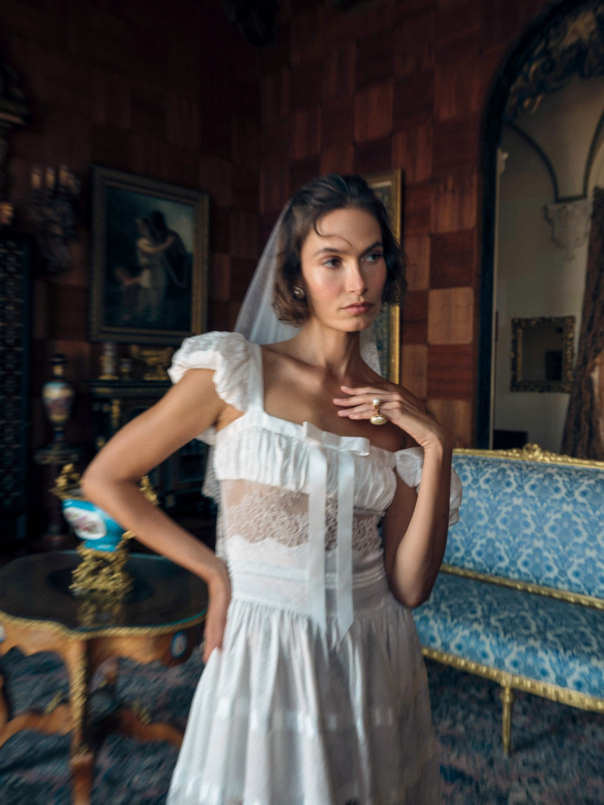 Annabelle Lace Gown Cream - For Love & Lemons