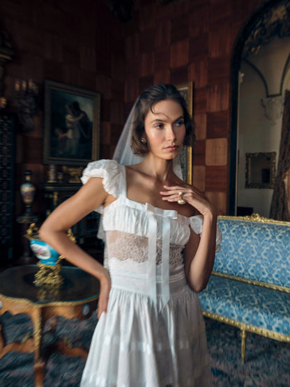 Annabelle Lace Gown Cream - For Love & Lemons