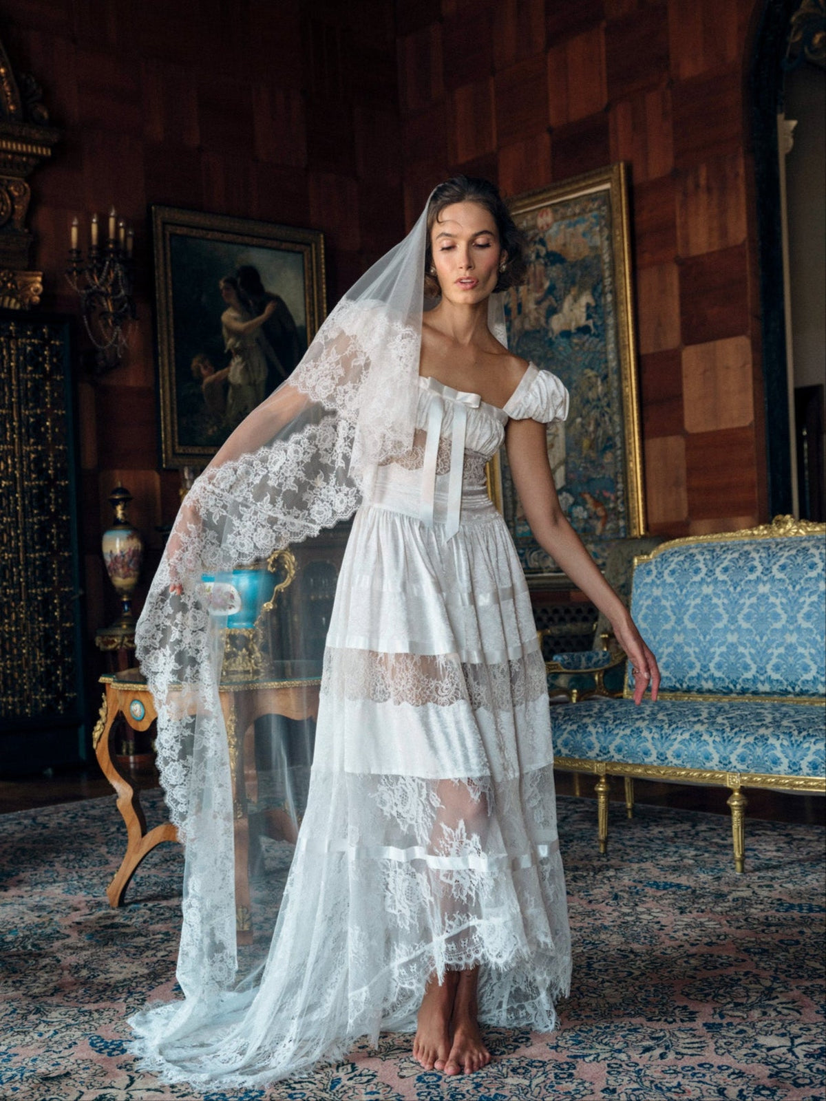 Annabelle Lace Gown Cream - For Love & Lemons