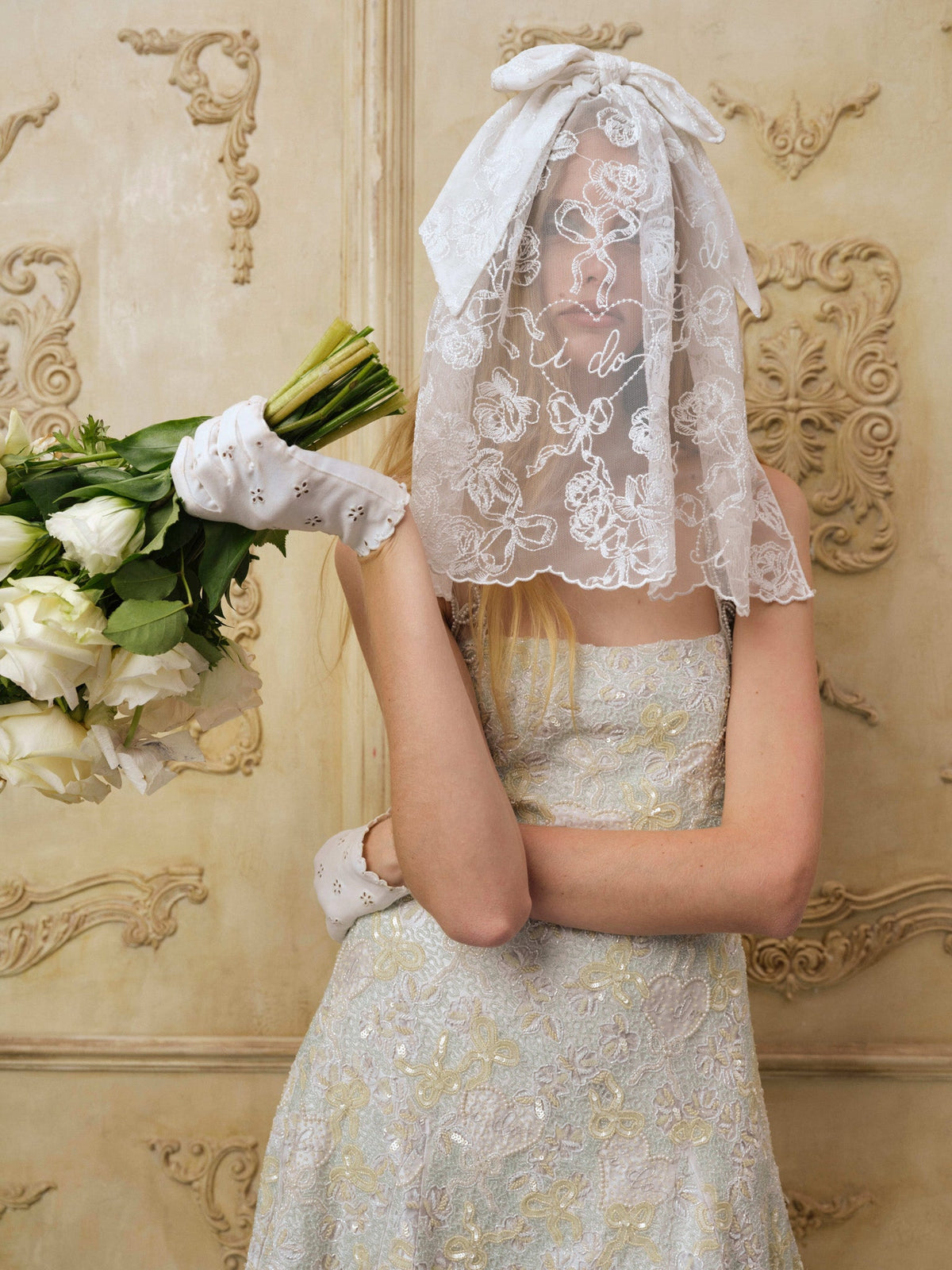 Locked Hearts Veil White - For Love & Lemons