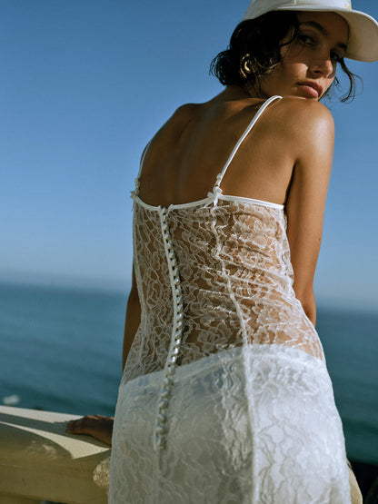 Celeste Lace Slip Cream - For Love & Lemons