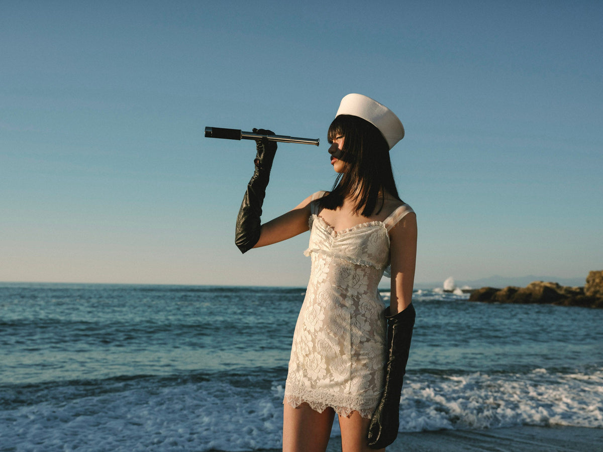 Claudia Rose Lace Mini Dress Cream - For Love & Lemons