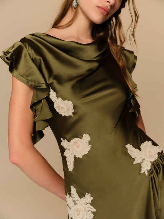 Lani Maxi Dress Green - For Love & Lemons