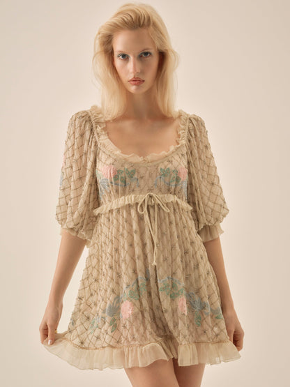 Spellbound Rose Mini Dress Pale Pink - For Love & Lemons