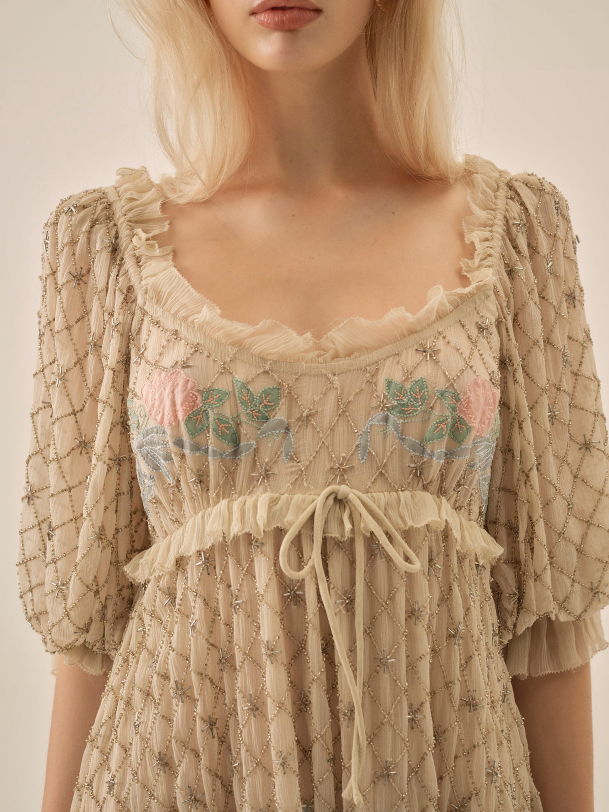 Spellbound Rose Mini Dress Pale Pink - For Love & Lemons