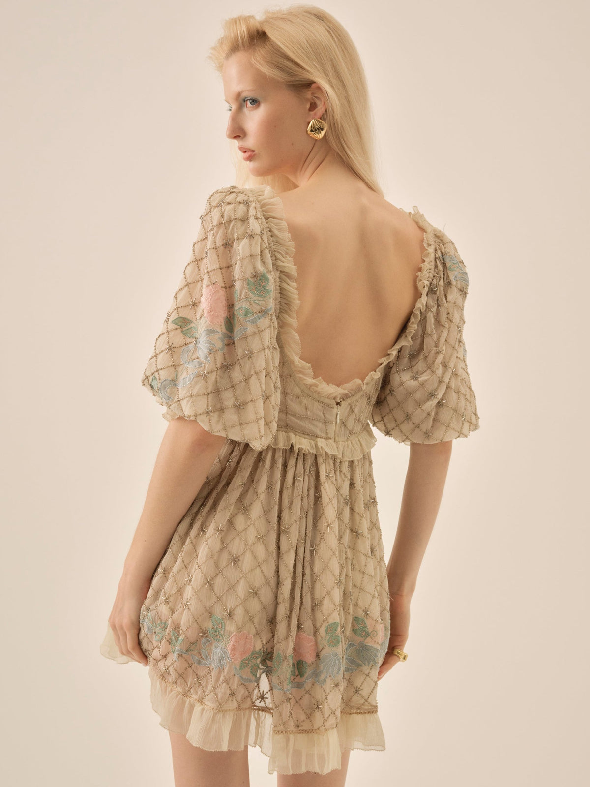Spellbound Rose Mini Dress Pale Pink - For Love & Lemons