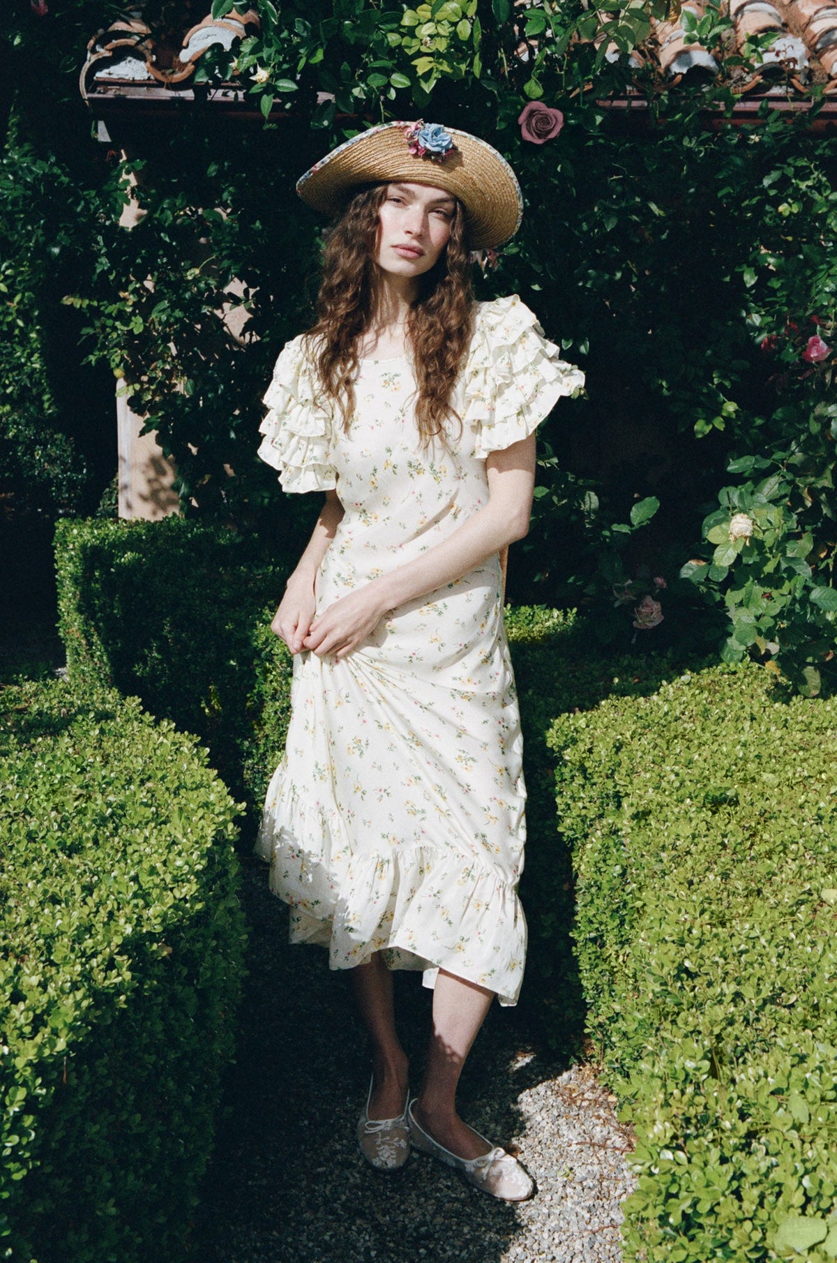 Liam Floral Maxi Dress Butter - For Love & Lemons