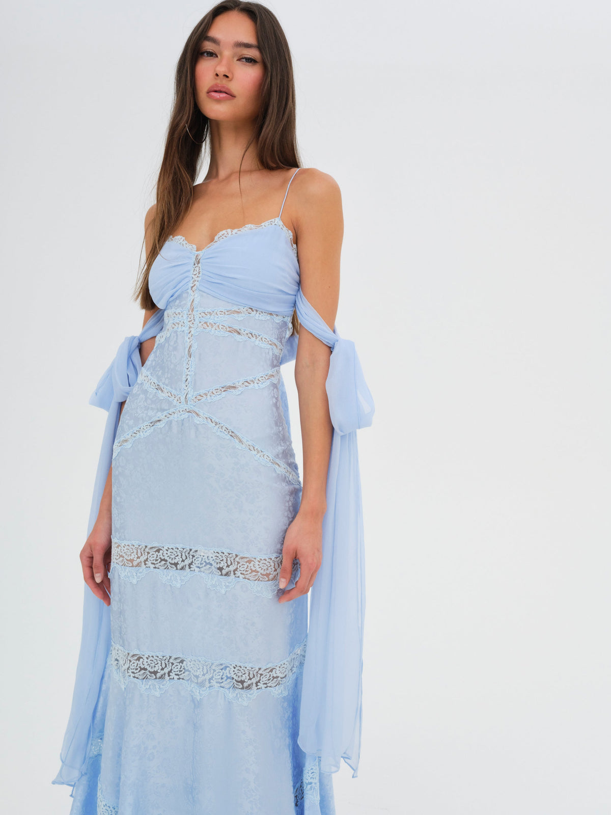 Rita Lace Gown Blue - For Love & Lemons