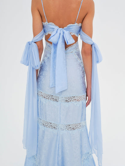 Rita Lace Gown Blue - For Love & Lemons