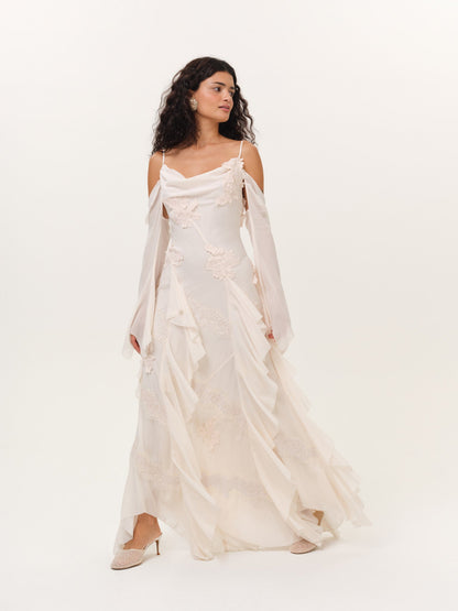 Cherie Maxi Dress Cream Pink - For Love & Lemons