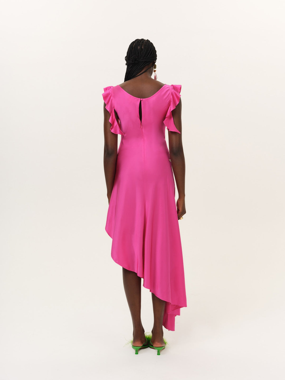Lani Asymmetrical Dress Fuchsia - For Love & Lemons