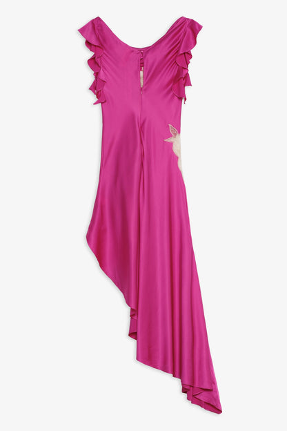 Lani Asymmetrical Dress Fuchsia - For Love & Lemons