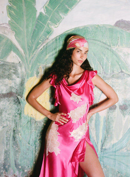 Lani Asymmetrical Dress Fuchsia - For Love & Lemons