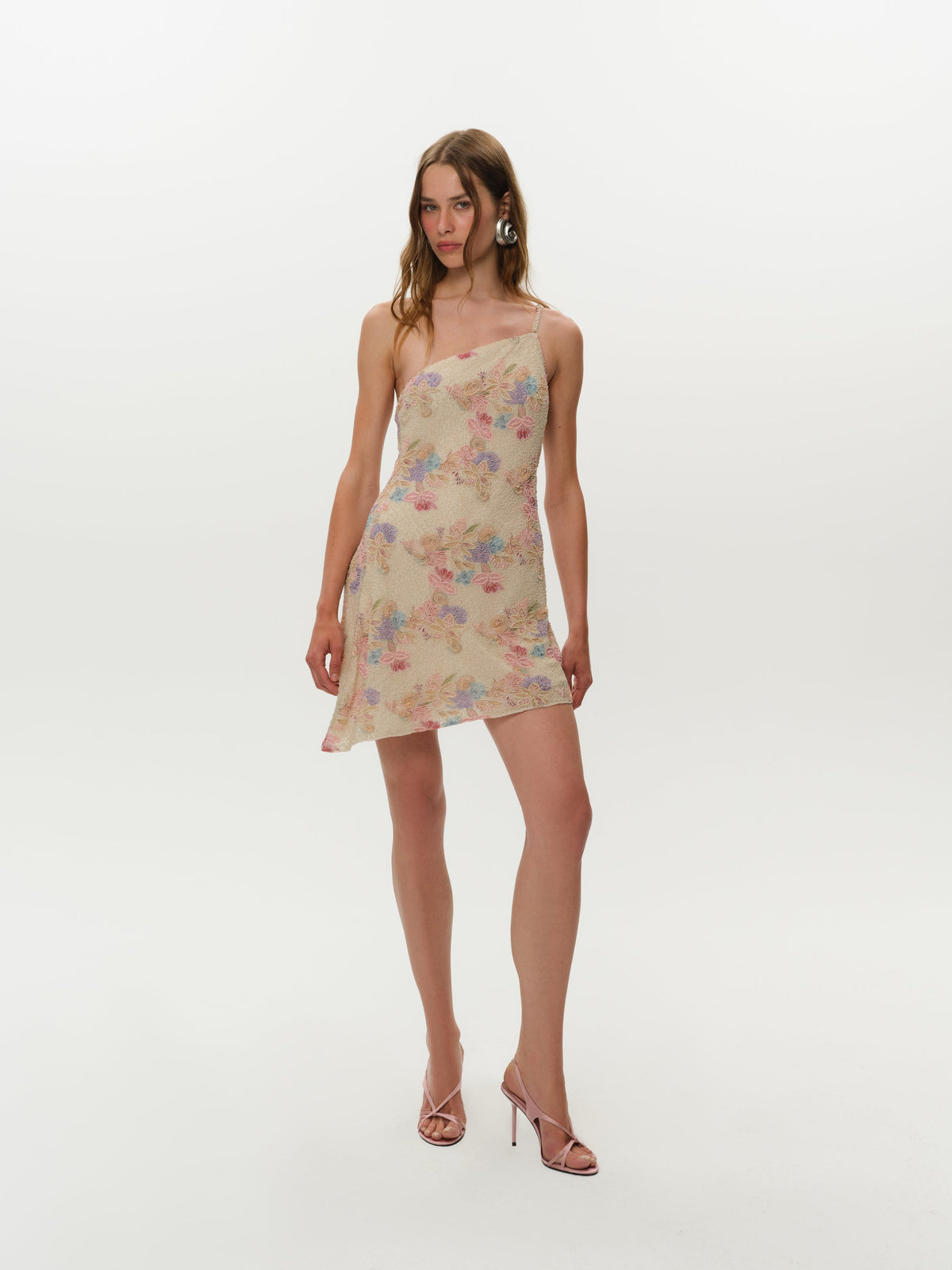 Lulu Shell Beaded Mini Dress Cream - For Love & Lemons