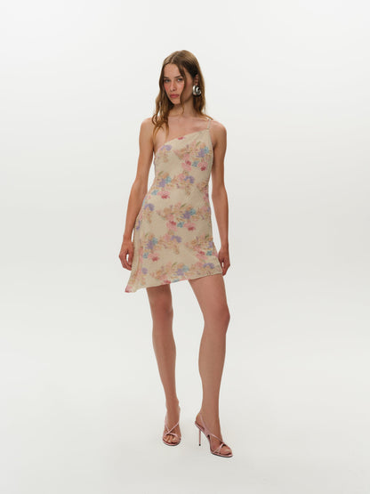 Lulu Shell Beaded Mini Dress Cream - For Love & Lemons
