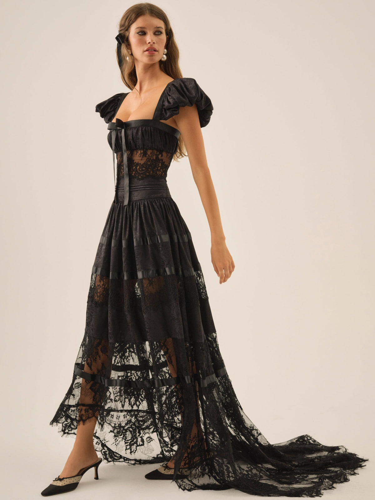 Annabelle Lace Gown Black - For Love & Lemons