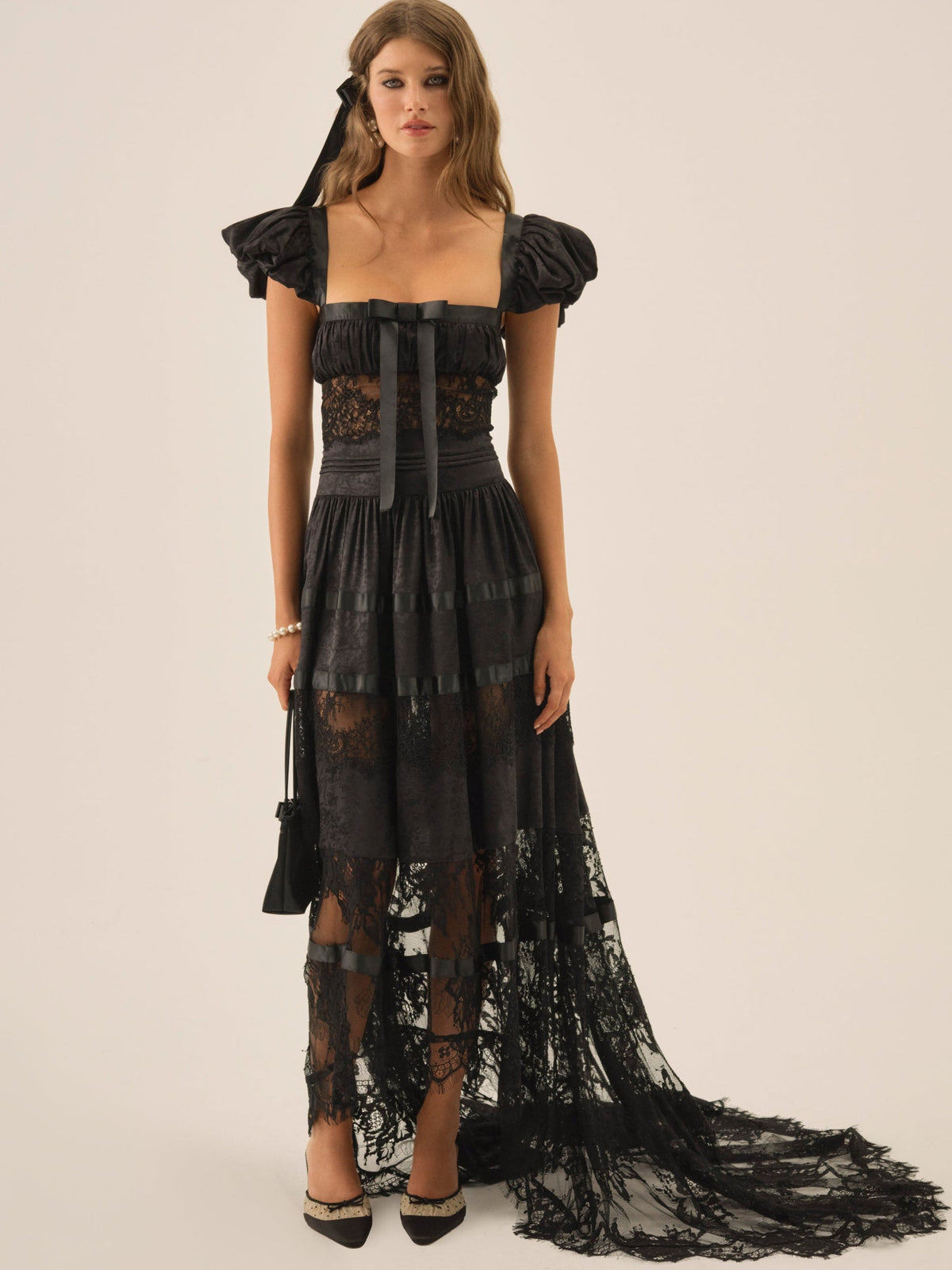 Annabelle Lace Gown Black - For Love & Lemons