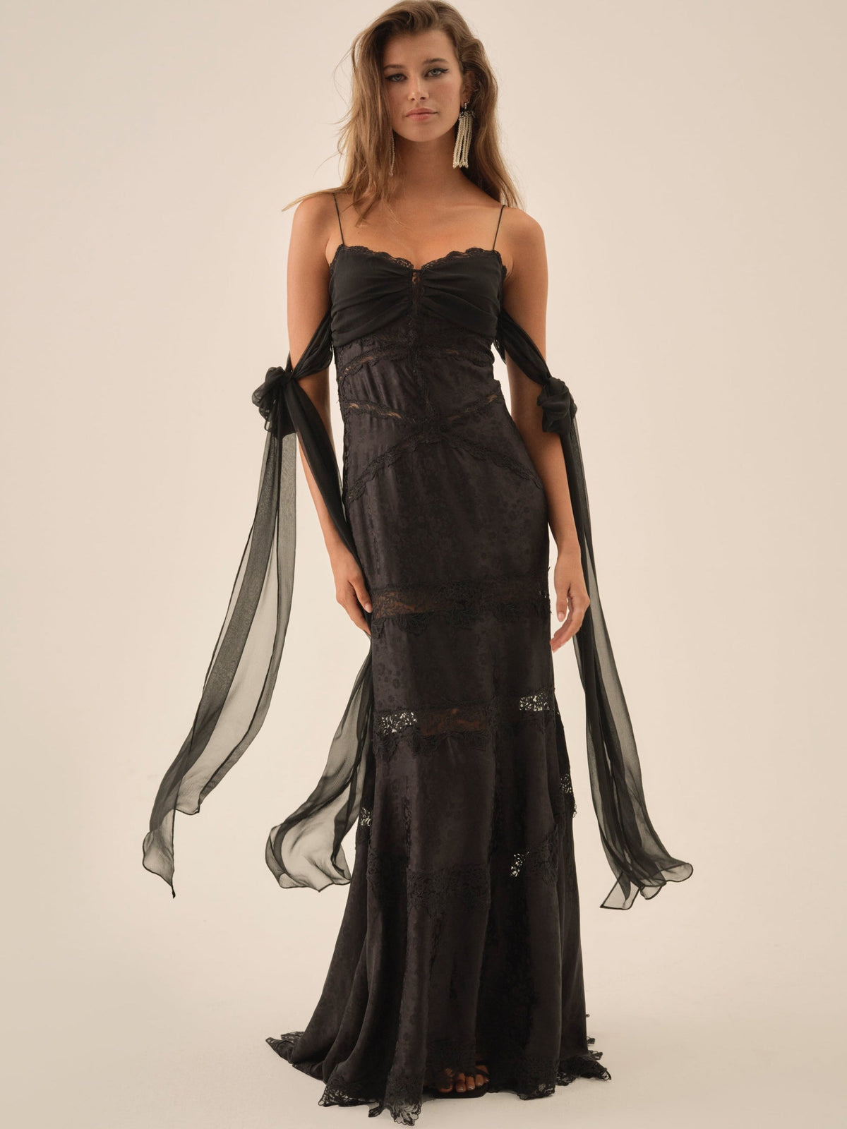 Rita Lace Gown Black - For Love & Lemons