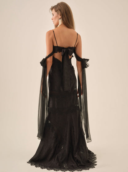 Rita Lace Gown Black - For Love & Lemons