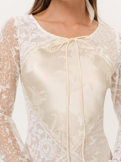 Bellamy Mini Dress Cream - For Love & Lemons