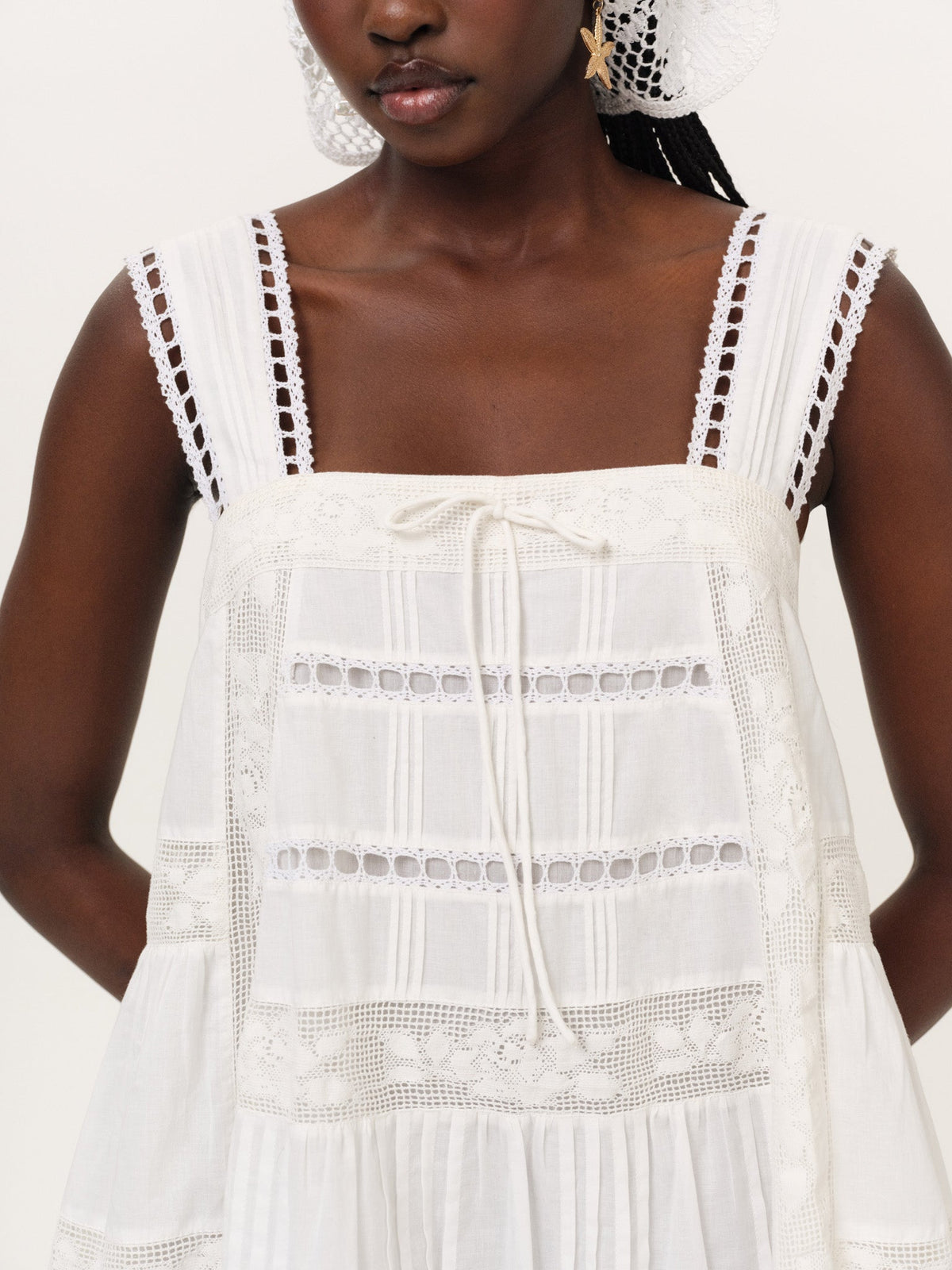 Breezy Mini Dress White - For Love & Lemons