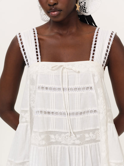 Breezy Mini Dress White - For Love & Lemons
