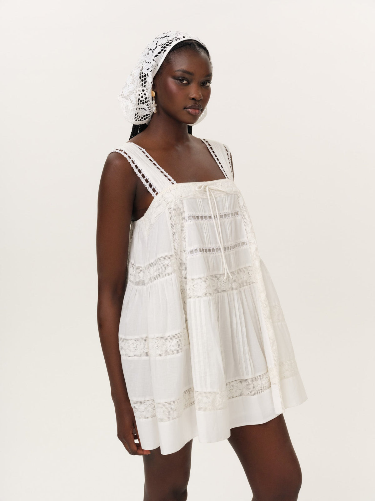 Breezy Mini Dress White - For Love & Lemons
