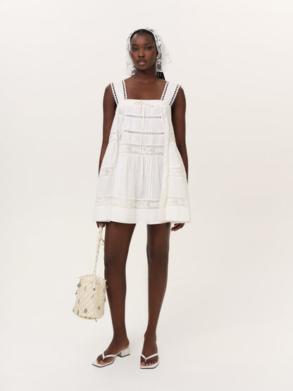 Breezy Mini Dress White - For Love & Lemons