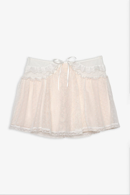 Zelie Mini Skirt White - For Love & Lemons