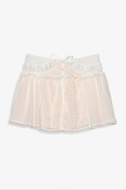 Zelie Mini Skirt White - For Love & Lemons