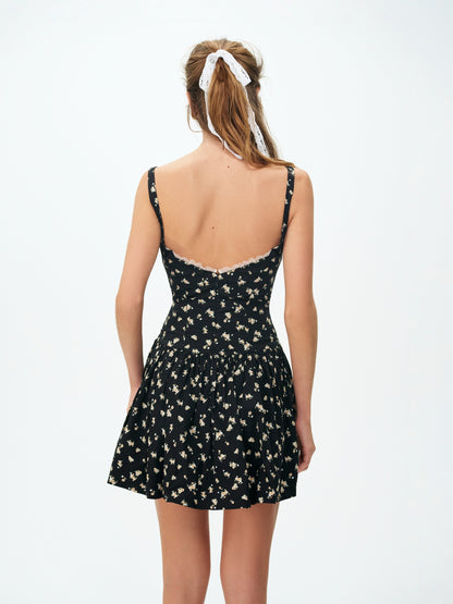 Western Wildflower Mini Dress Black - For Love & Lemons