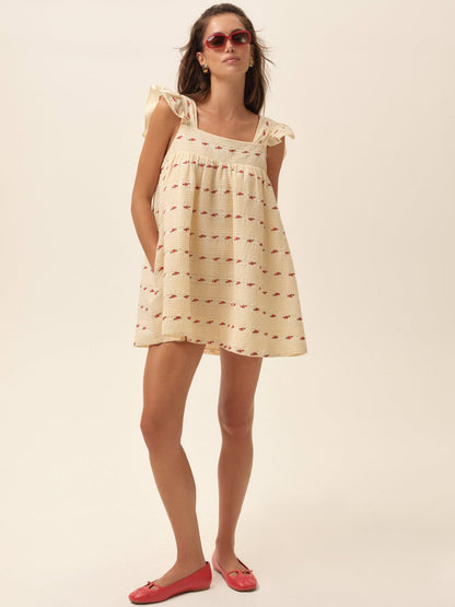 Aster Babydoll Mini Dress White - For Love & Lemons