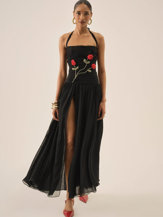 Ophelie Organza Maxi Dress Black - For Love & Lemons