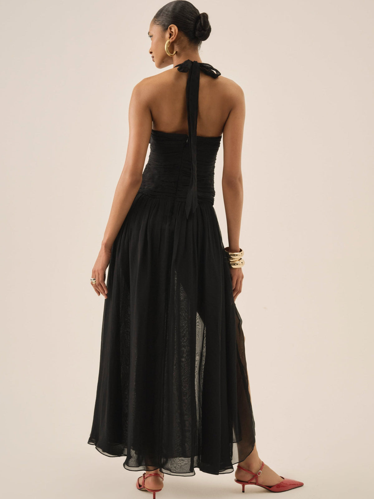 Ophelie Organza Maxi Dress Black - For Love & Lemons