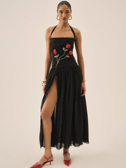 Ophelie Organza Maxi Dress Black - For Love & Lemons