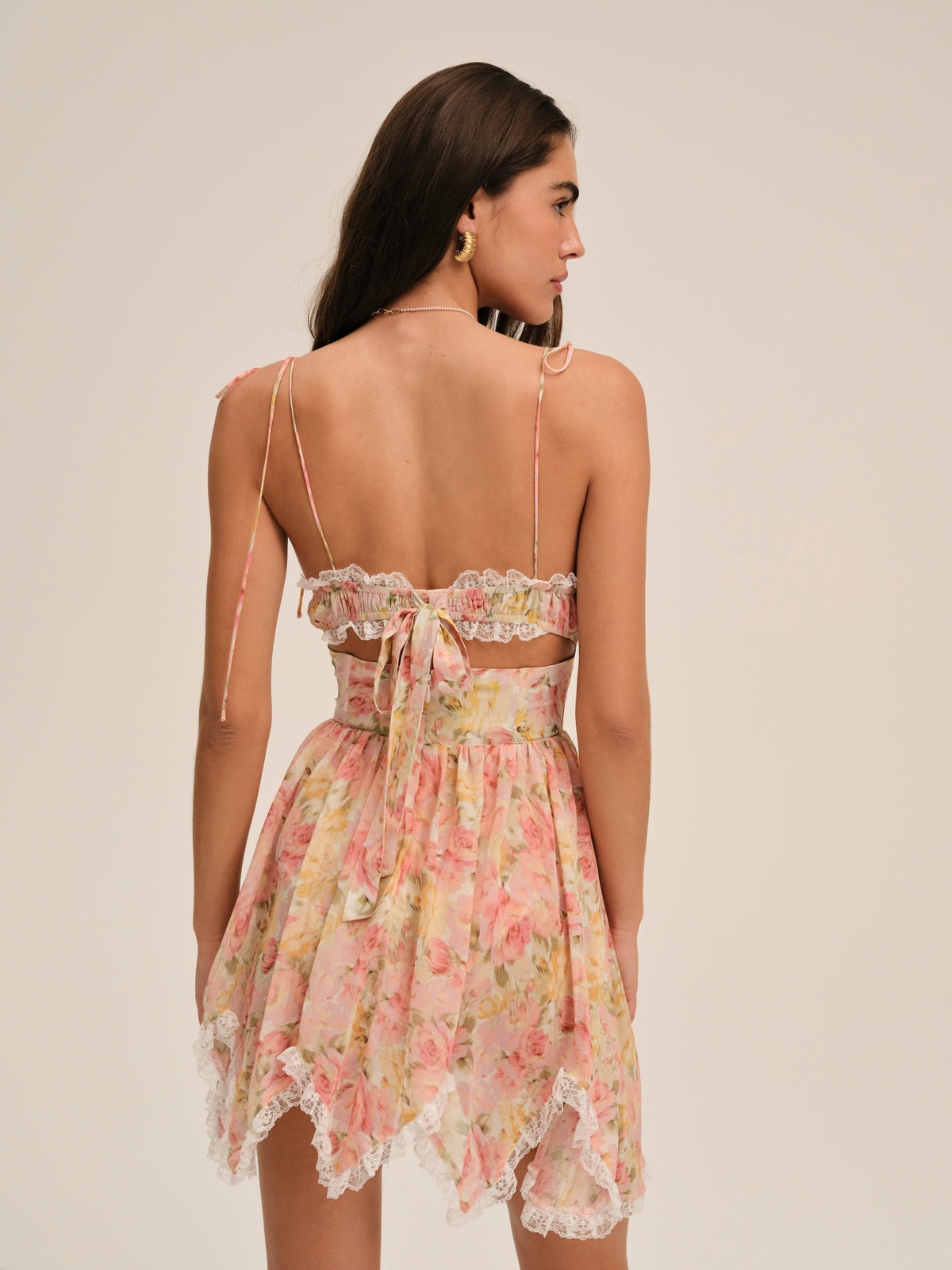 Elea Asymmetrical Mini Dress Peach - For Love & Lemons