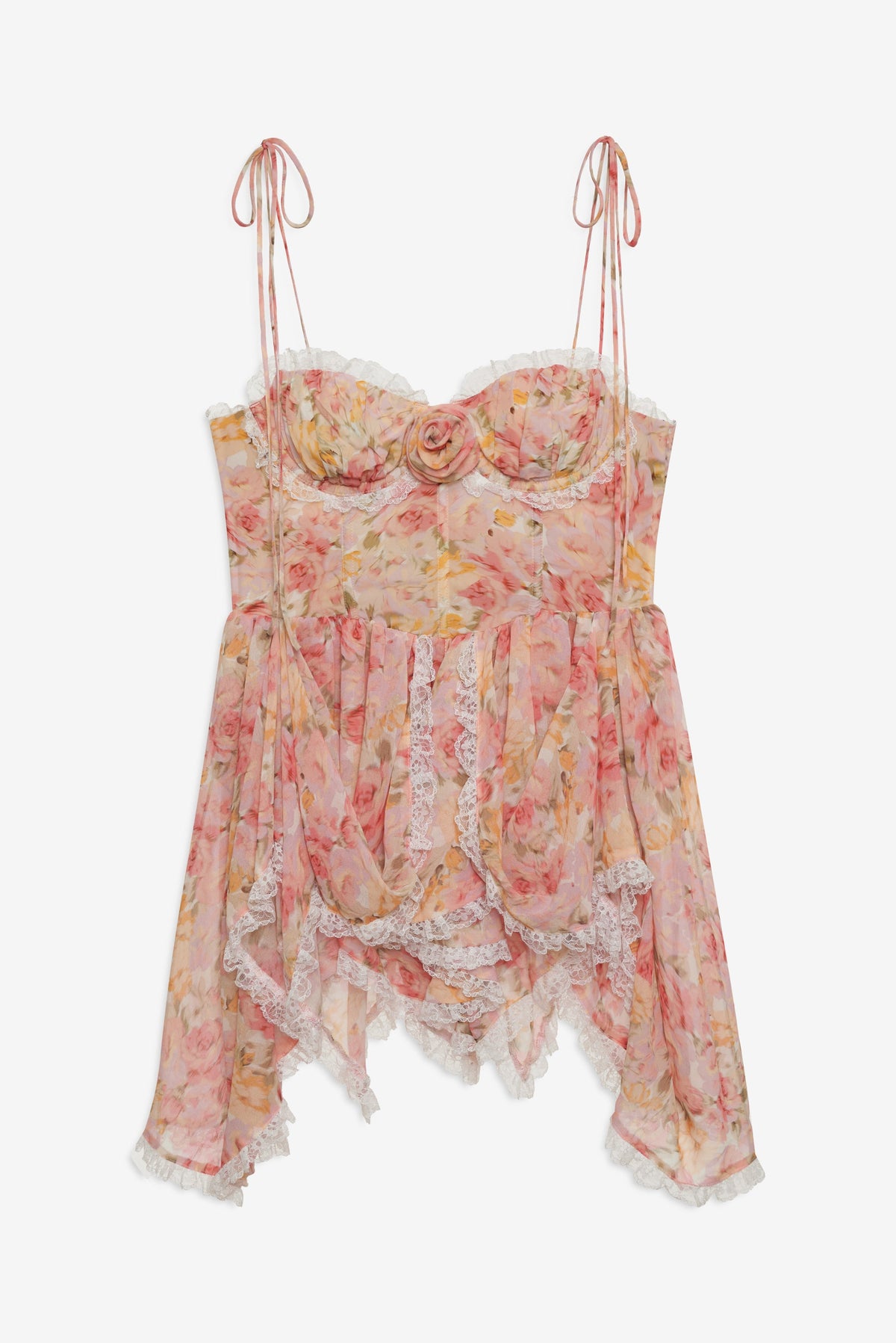 Elea Asymmetrical Mini Dress Peach - For Love & Lemons