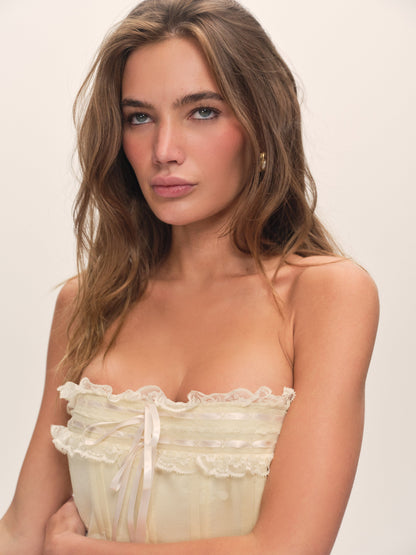 Azira Mini Dress Cream - For Love & Lemons