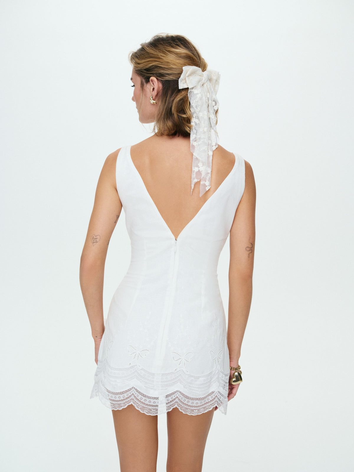 Willow Linen Mini Dress Vintage Cream - For Love & Lemons