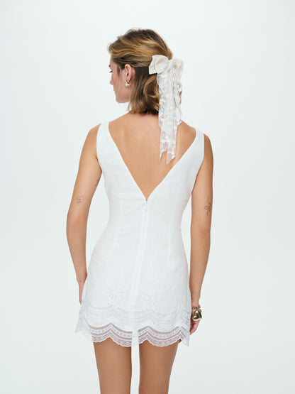Willow Linen Mini Dress Vintage Cream - For Love & Lemons