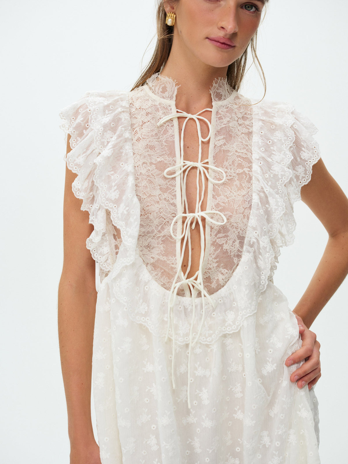Penny Mini Dress Cream - For Love & Lemons