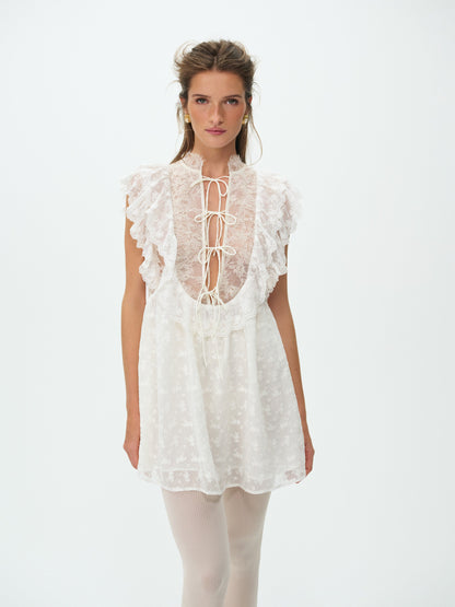 Penny Mini Dress Cream - For Love & Lemons