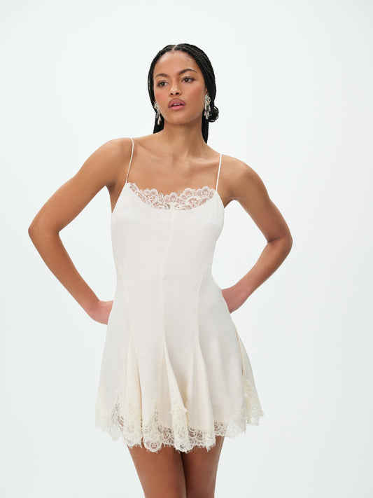 Luna Mini Dress Cream - For Love & Lemons