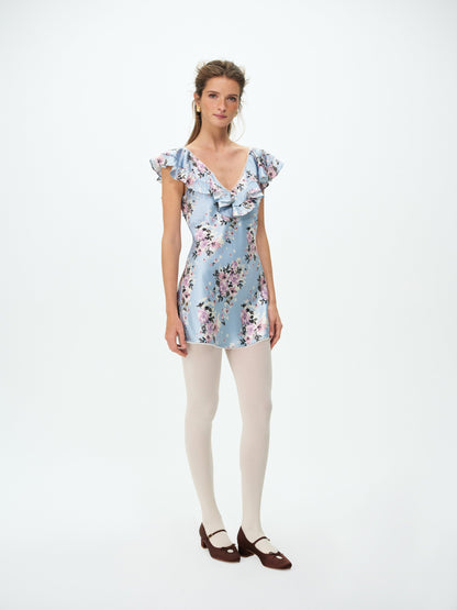 Magnolia Mini Dress Blue - For Love & Lemons