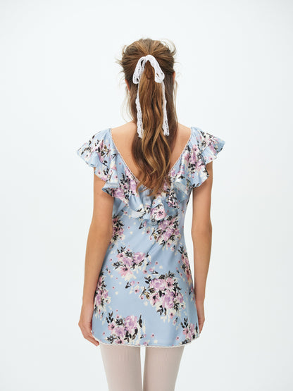 Magnolia Mini Dress Blue - For Love & Lemons