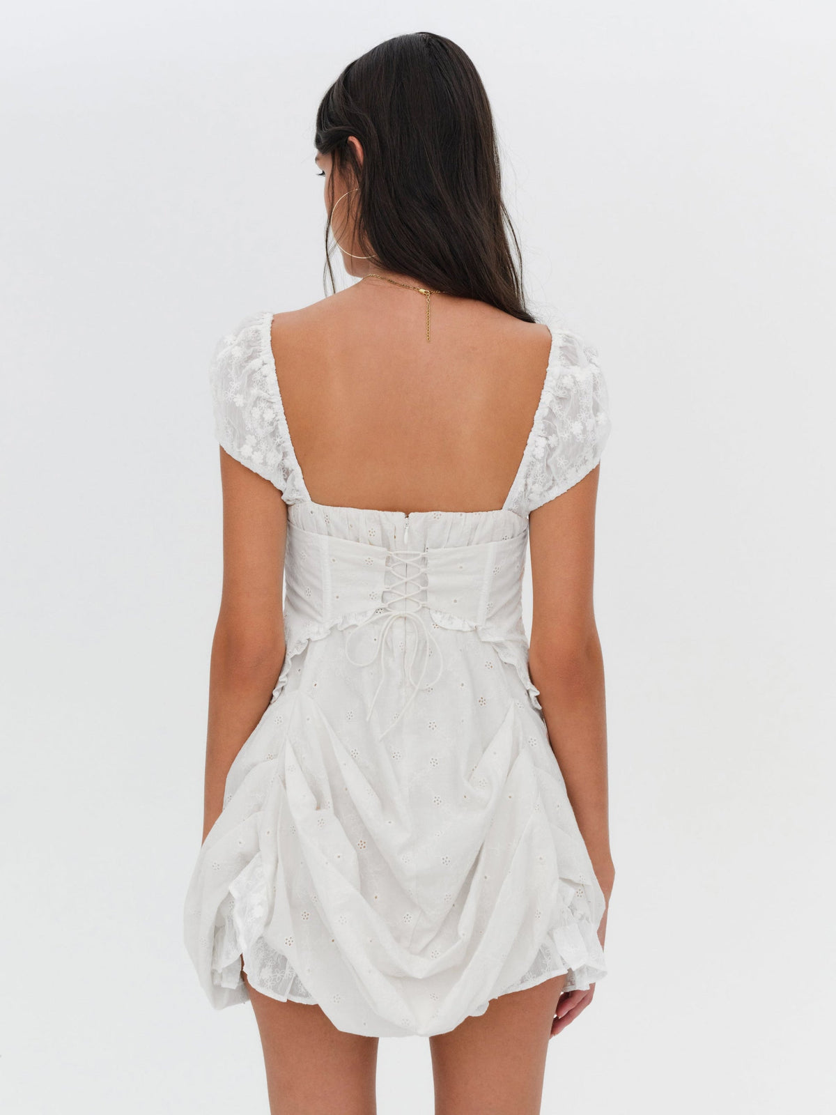 Morgan Mini Dress Bright White - For Love & Lemons