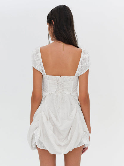 Morgan Mini Dress Bright White - For Love & Lemons