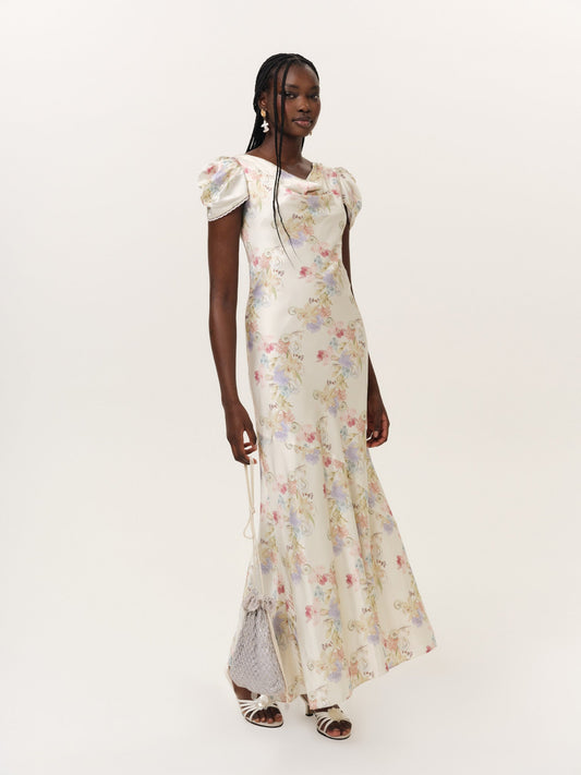 Lulu Shell Maxi Dress Cream - For Love & Lemons